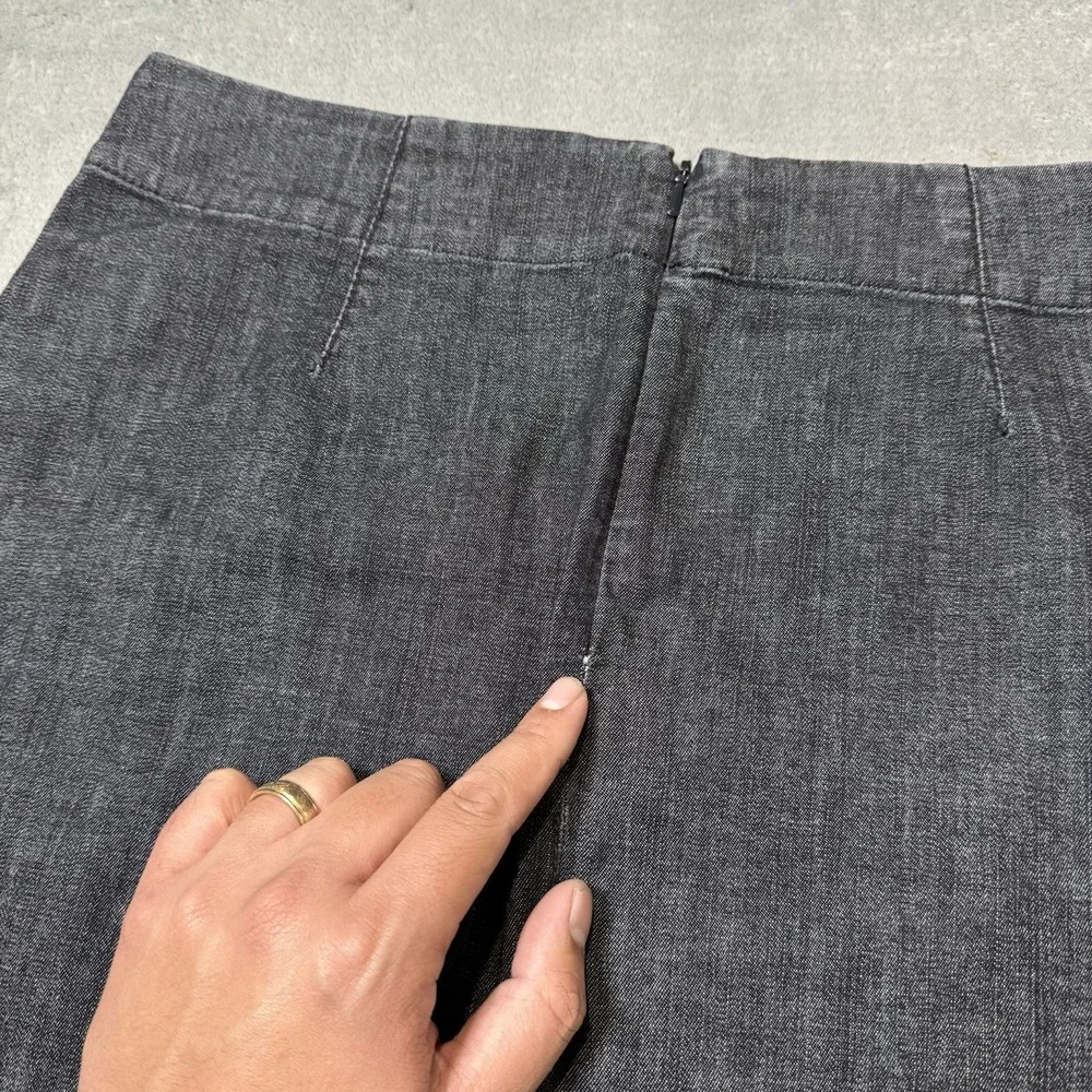 VTG Y2K Nie + Zoe Cross‎ Stripe All Denim Skirt Size 6 Grunge Goth Indie